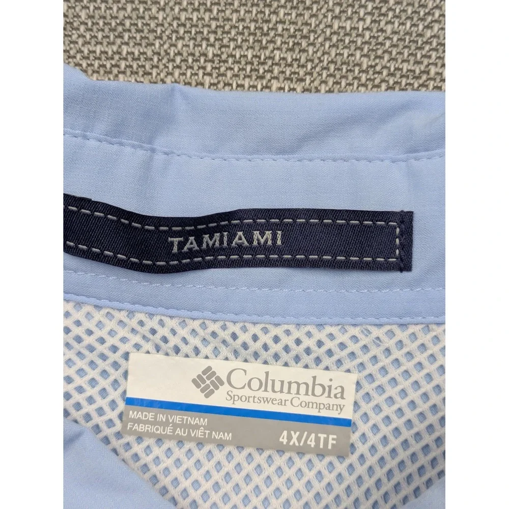 Columbia PFG Tamiami Shirt Mens 4XL Blue Long Sleeve Vented Fishing Button Up